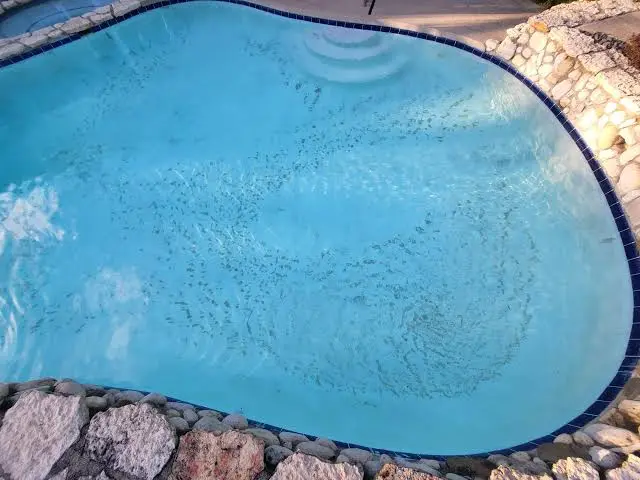 FlowBeacon - Mustard algae on the pool floor.